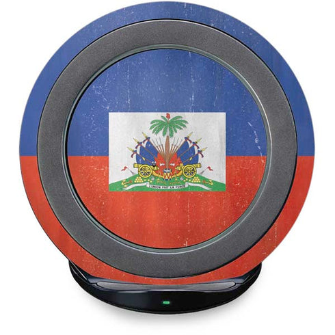 Haiti Flag Distressed Fast Charge Wireless Charging Stand Skin